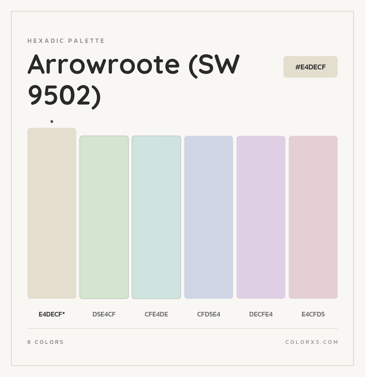 Arrowroote (SW 9502) - Hexadic Color Palette