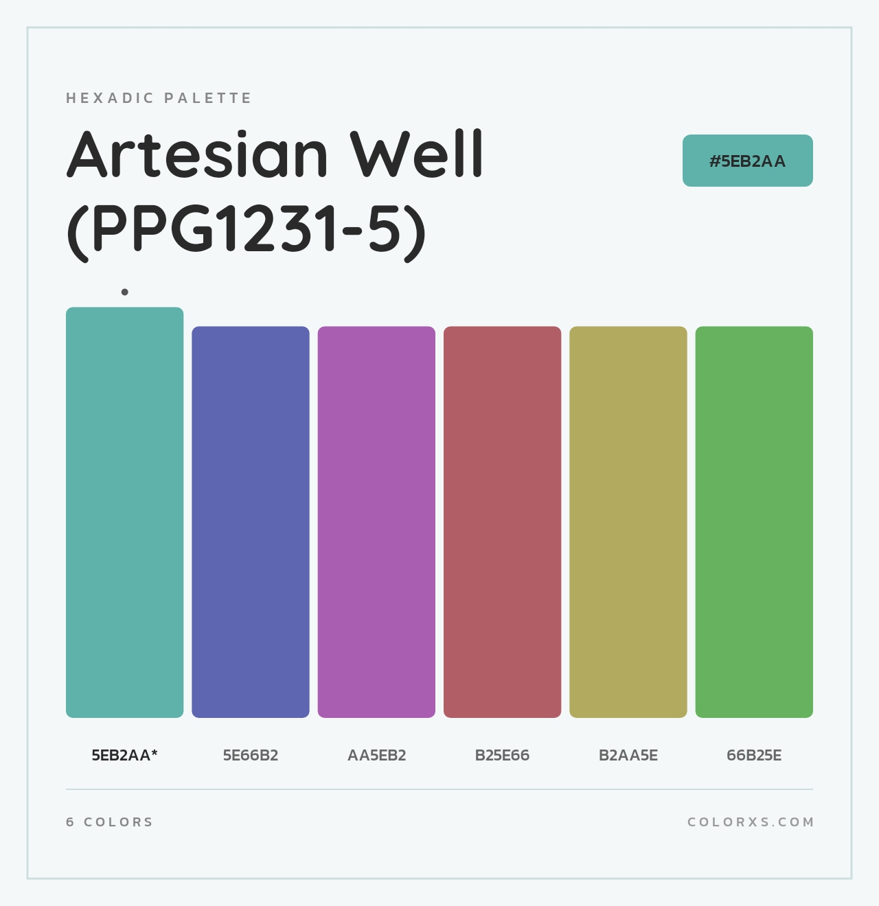Artesian Well (PPG1231-5) - Hexadic Color Palette