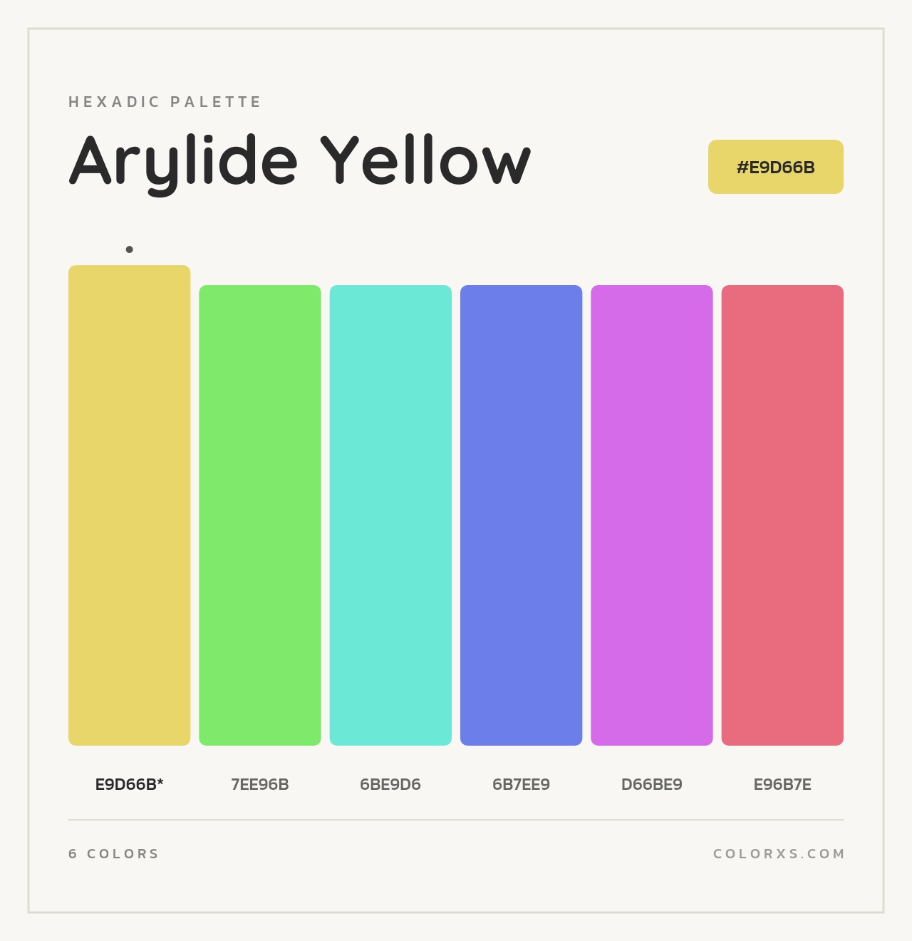 Arylide Yellow - Hexadic Color Palette