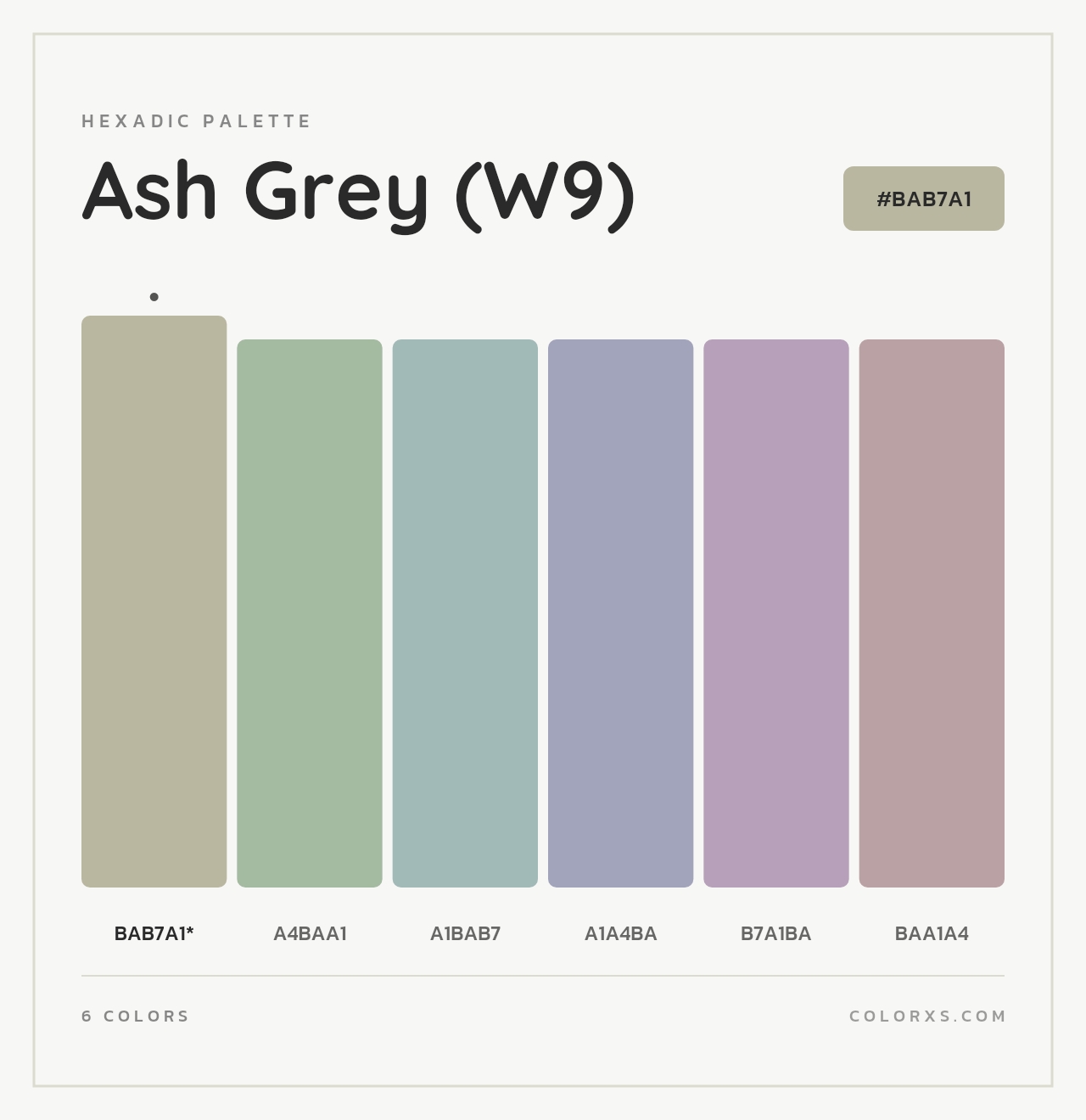Ash Grey (W9) - Hexadic Color Palette