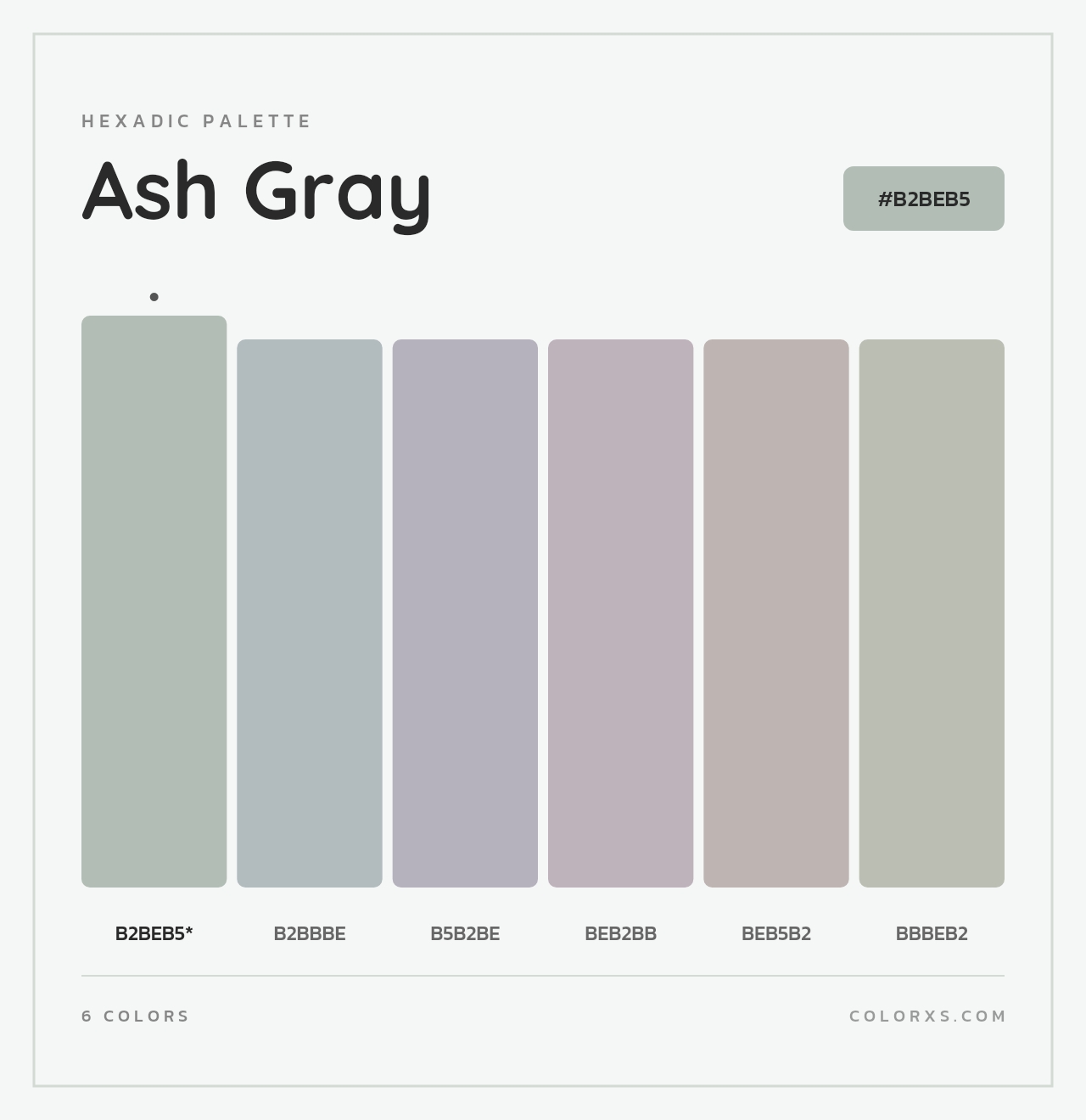 Ash Gray - Hexadic Color Palette