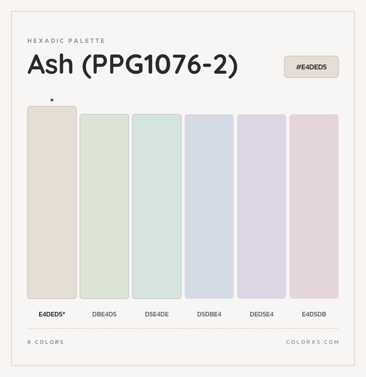 Ash (PPG1076-2) - Hexadic Color Palette
