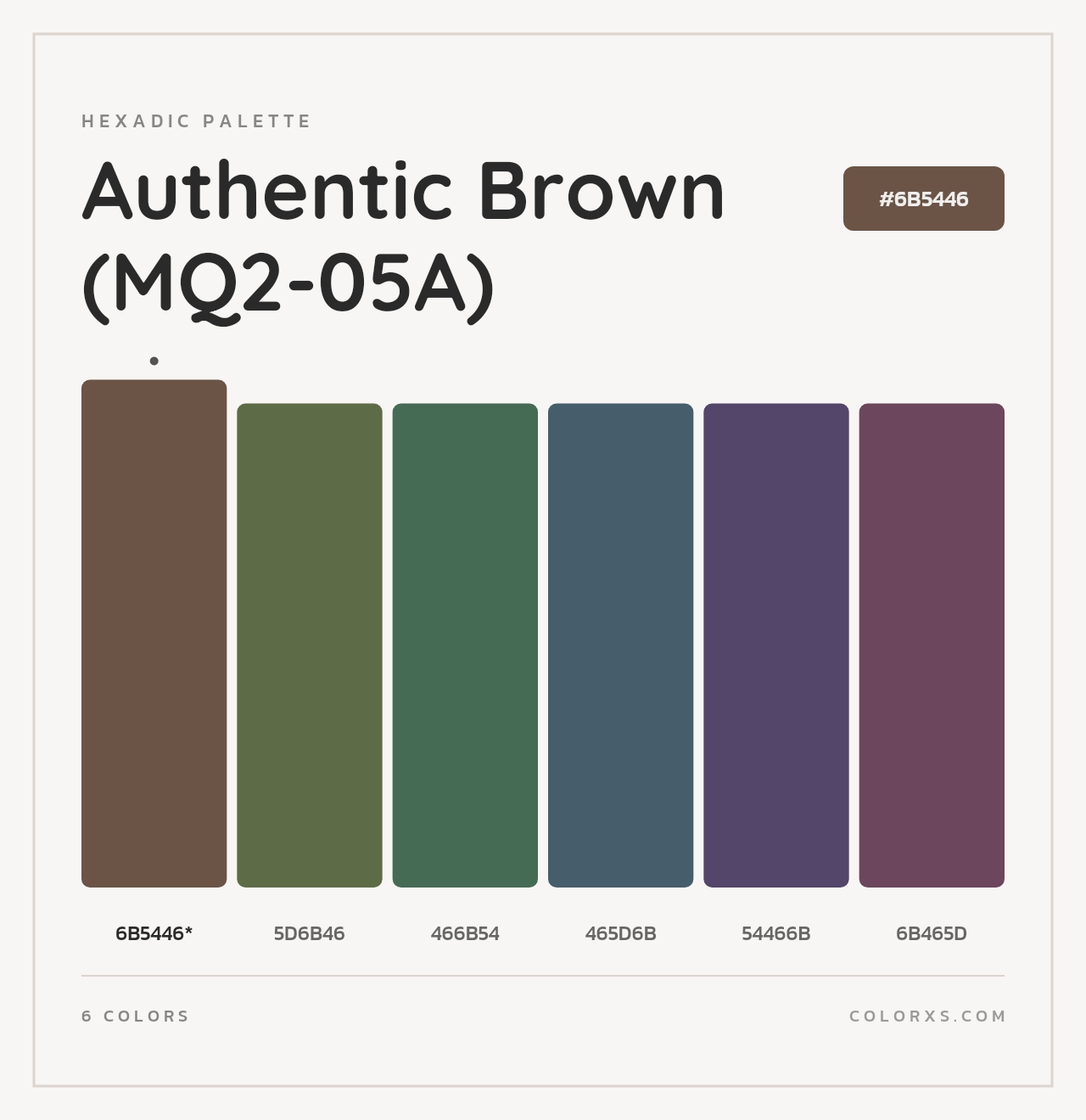 Authentic Brown (MQ2-05A) - Hexadic Color Palette