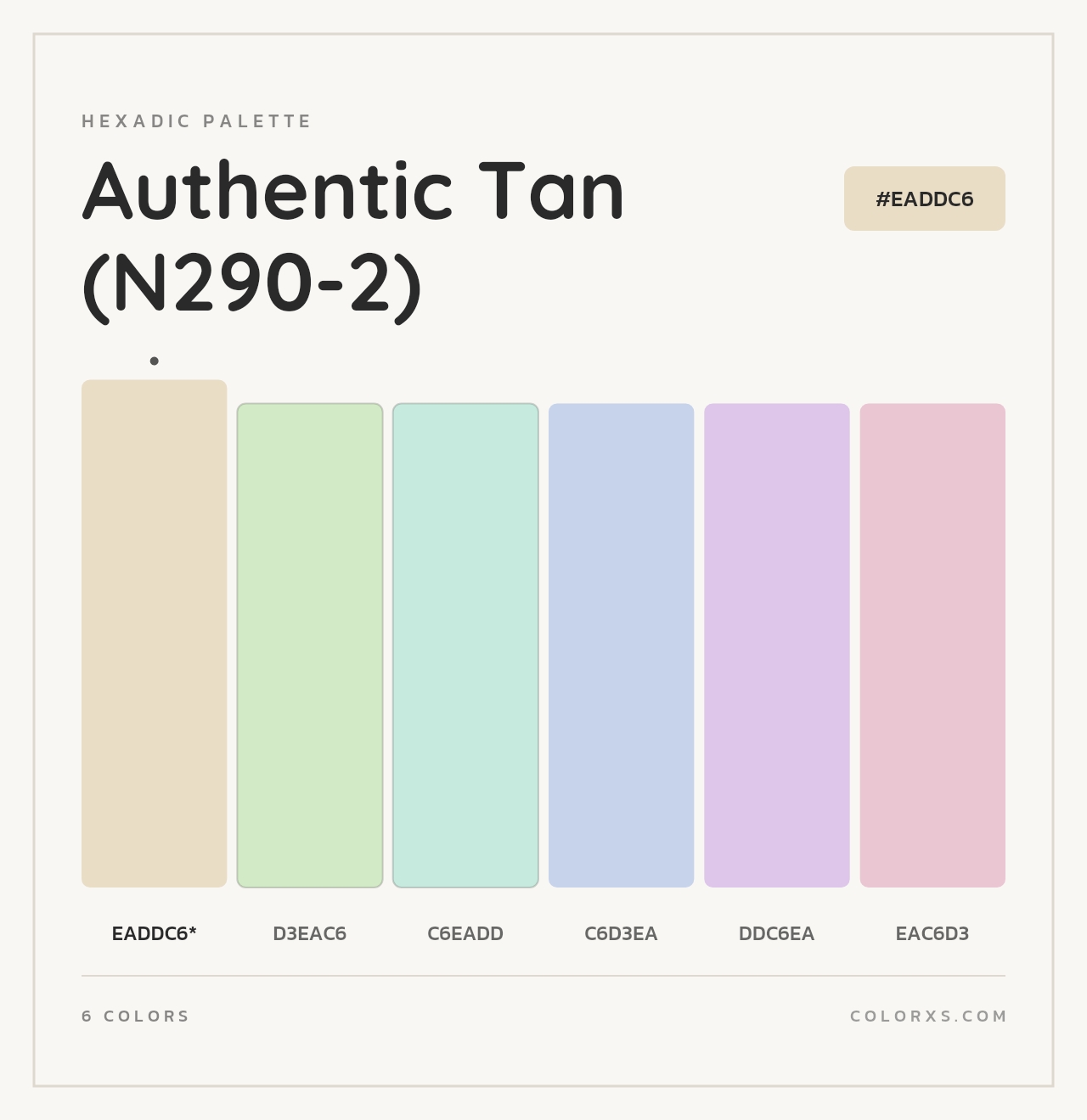 Authentic Tan (N290-2) - Hexadic Color Palette