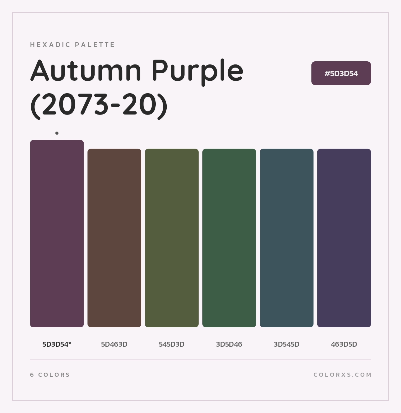 Autumn Purple (2073-20) - Hexadic Color Palette