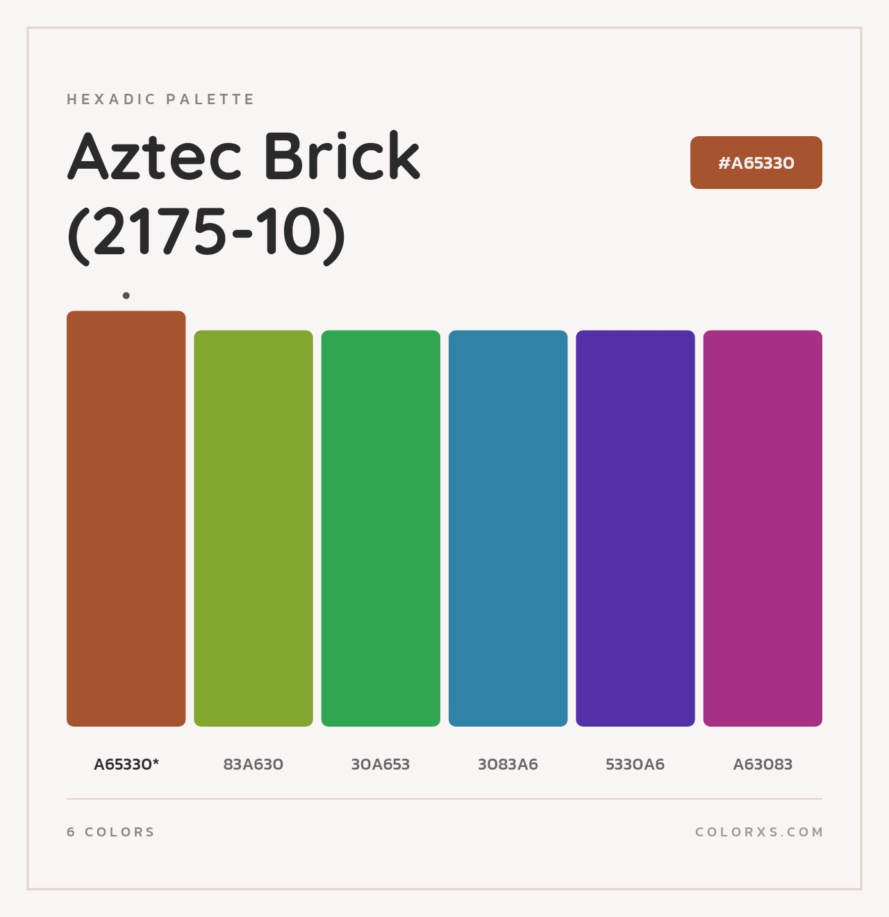 Aztec Brick (2175-10) - Hexadic Color Palette