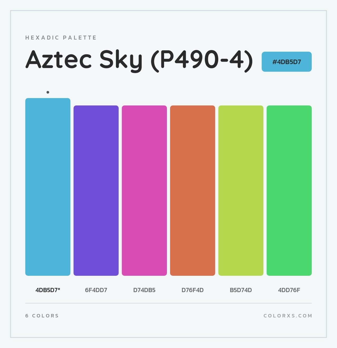 Aztec Sky (P490-4) - Hexadic Color Palette