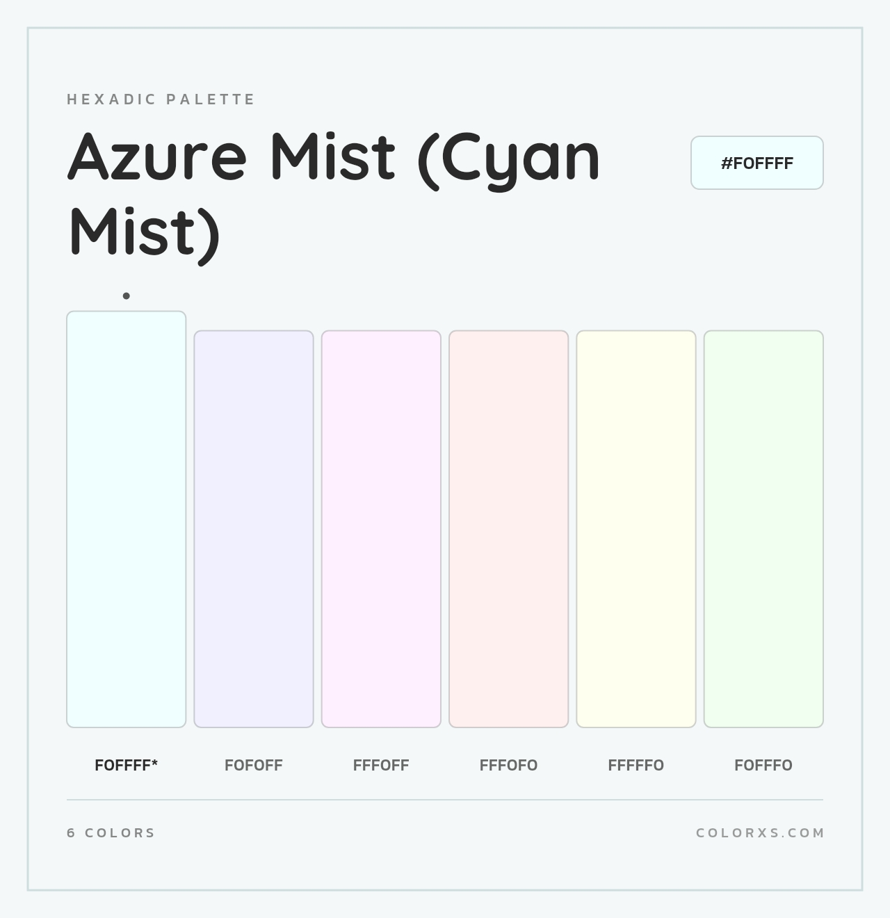 Azure Mist (Cyan Mist) - Hexadic Color Palette