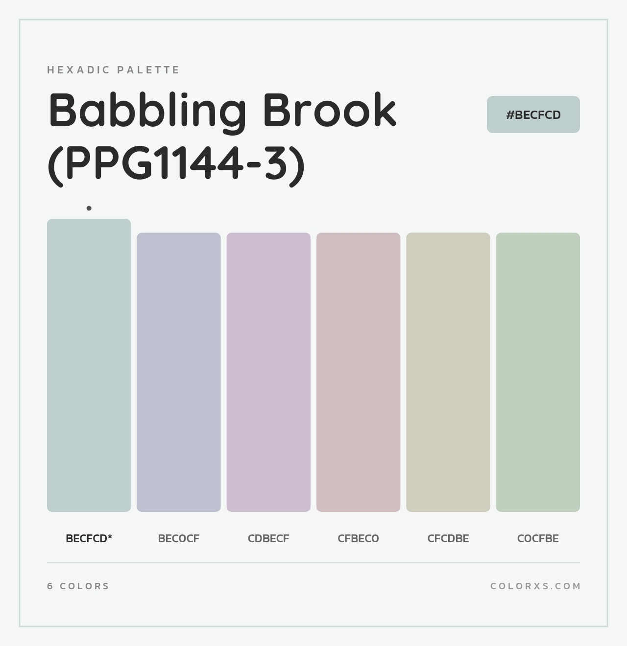 Babbling Brook (PPG1144-3) - Hexadic Color Palette