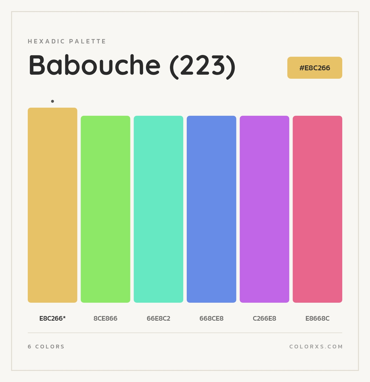 Babouche (223) - Hexadic Color Palette