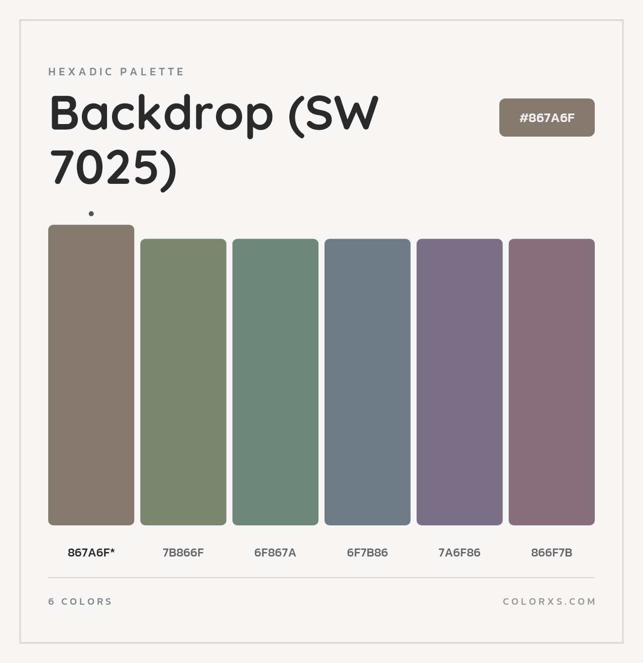 Backdrop (SW 7025) - Hexadic Color Palette