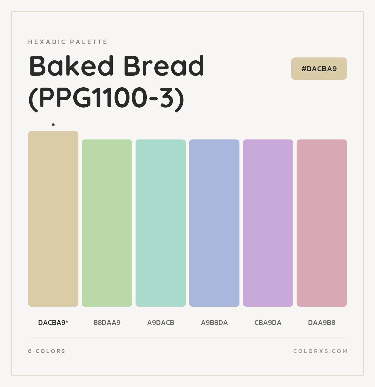 Baked Bread (PPG1100-3) - Hexadic Color Palette