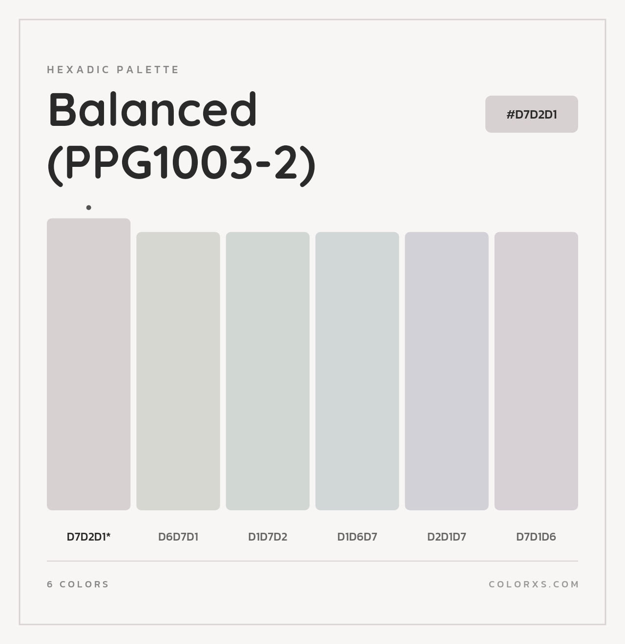 Balanced (PPG1003-2) - Hexadic Color Palette