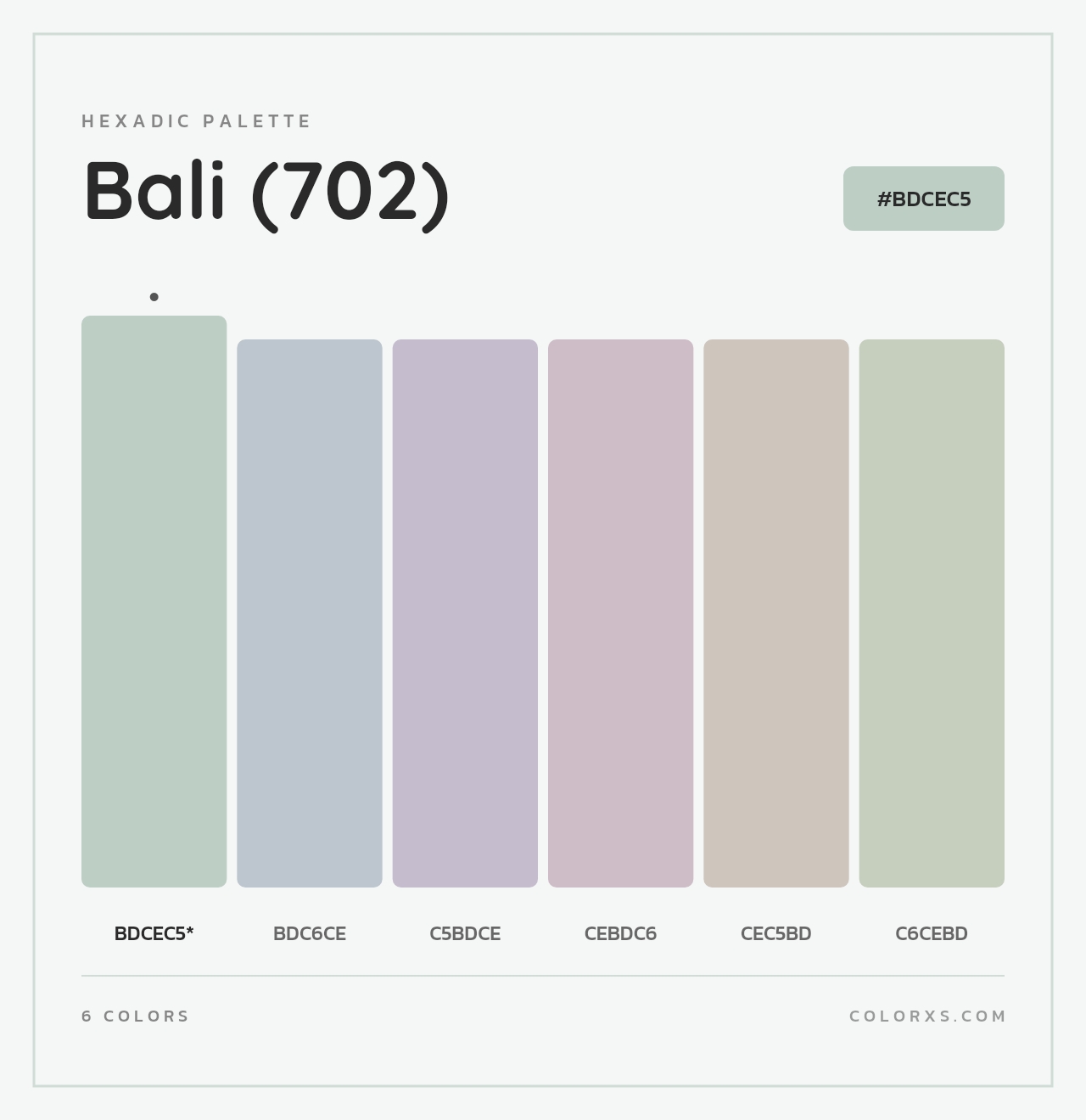 Bali (702) - Hexadic Color Palette
