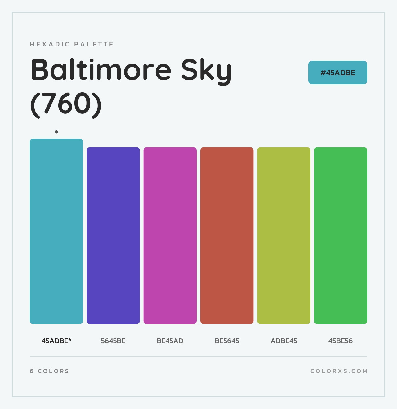 Baltimore Sky (760) - Hexadic Color Palette