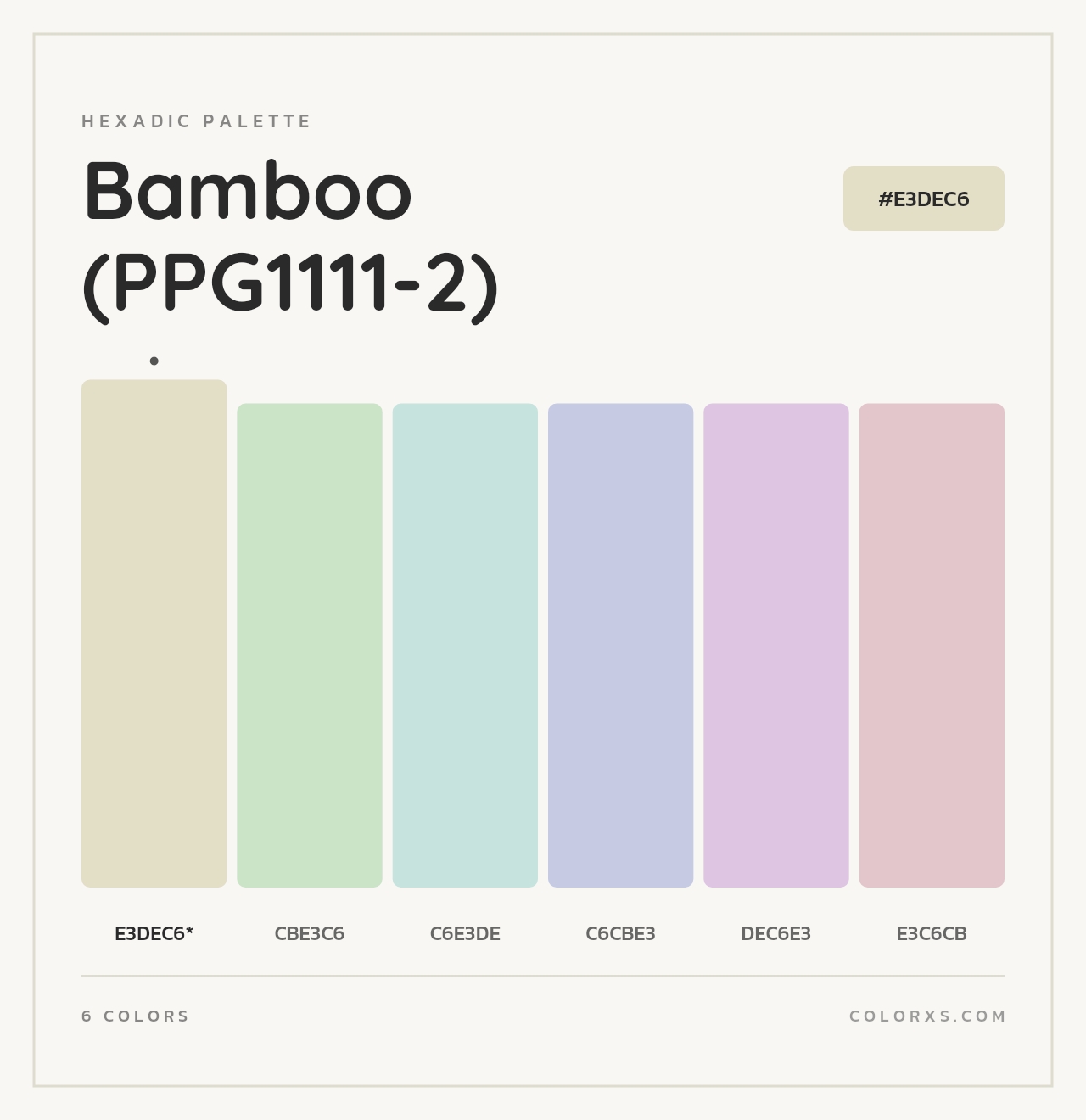 Bamboo (PPG1111-2) - Hexadic Color Palette