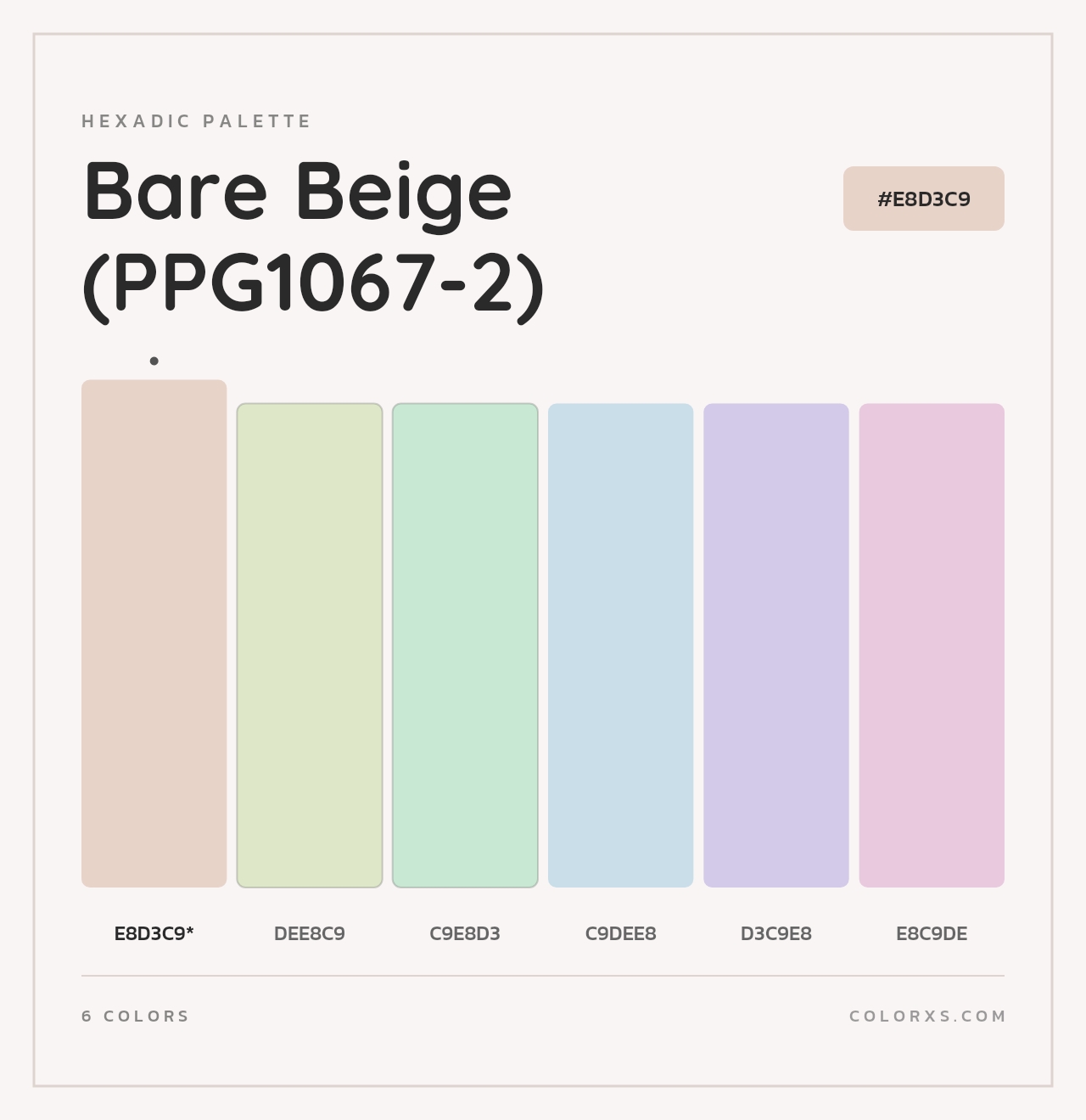 Bare Beige (PPG1067-2) - Hexadic Color Palette