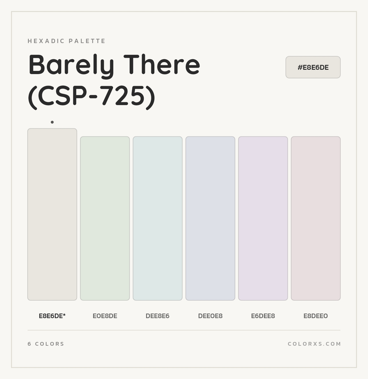 Barely There (CSP-725) - Hexadic Color Palette