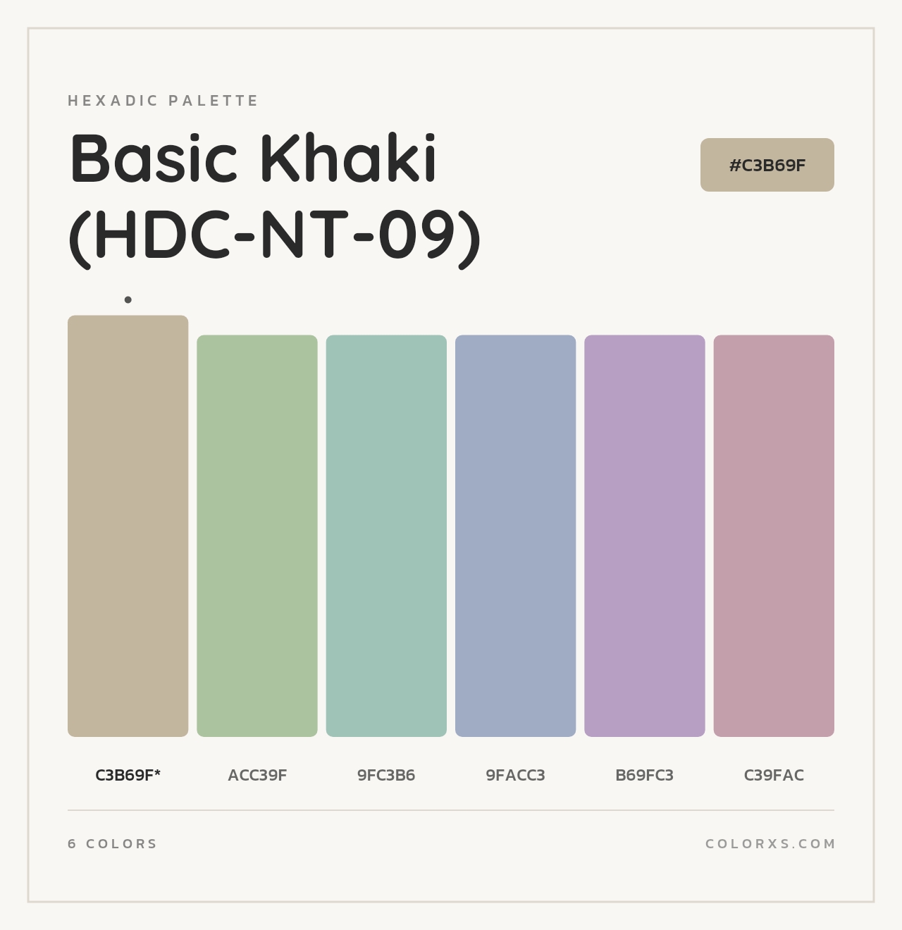 Basic Khaki (HDC-NT-09) - Hexadic Color Palette