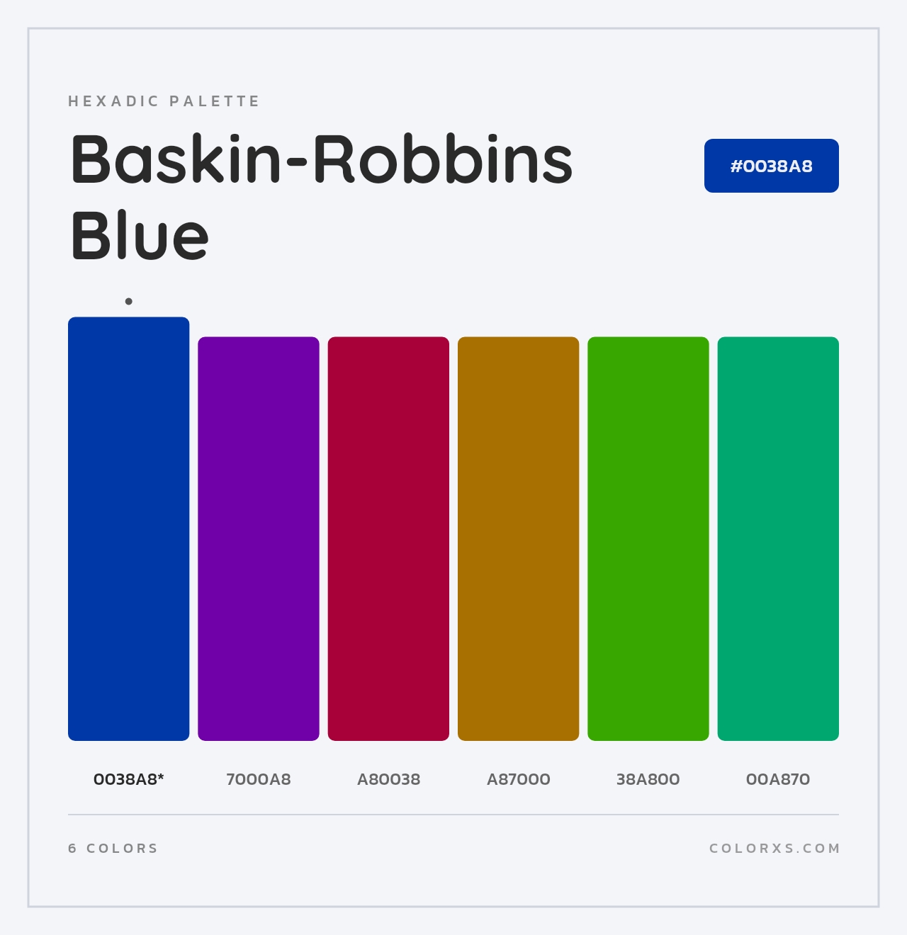 Baskin-Robbins Blue - Hexadic Color Palette
