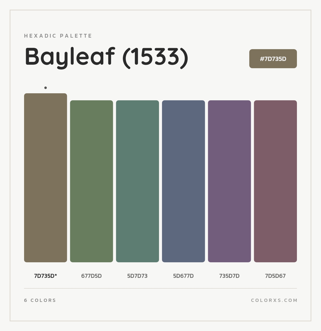 Bayleaf (1533) - Hexadic Color Palette