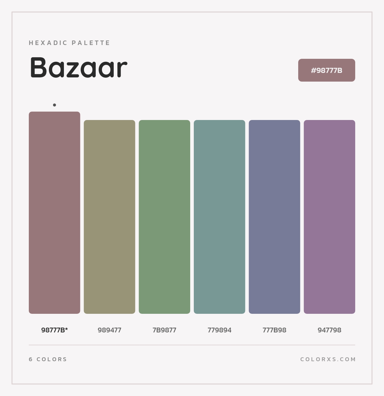 Bazaar - Hexadic Color Palette