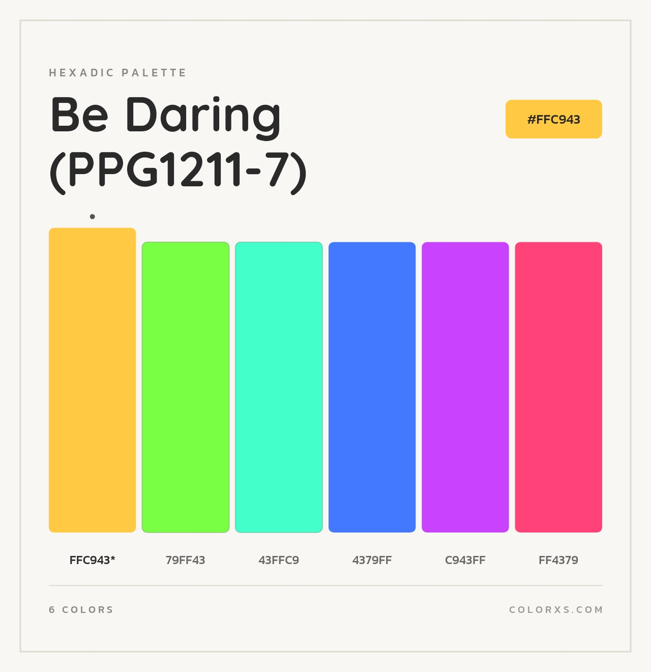 Be Daring (PPG1211-7) - Hexadic Color Palette