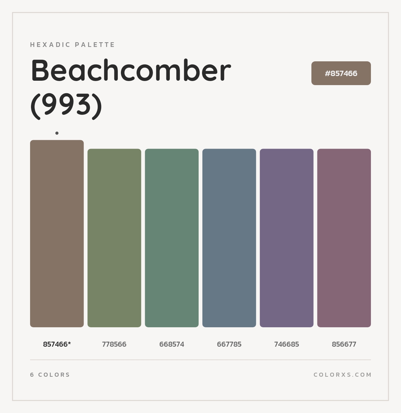 Beachcomber (993) - Hexadic Color Palette