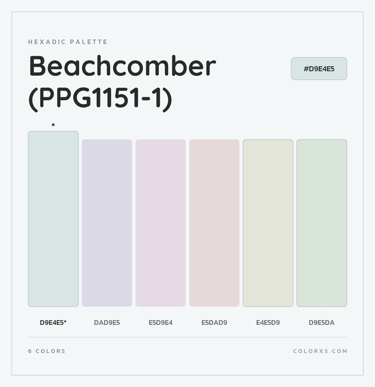 Beachcomber (PPG1151-1) - Hexadic Color Palette