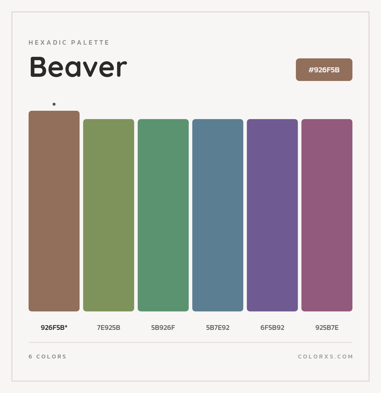 Beaver - Hexadic Color Palette
