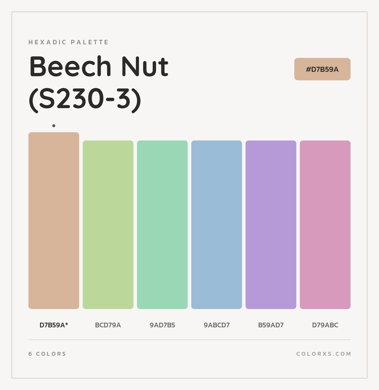 Beech Nut (S230-3) - Hexadic Color Palette