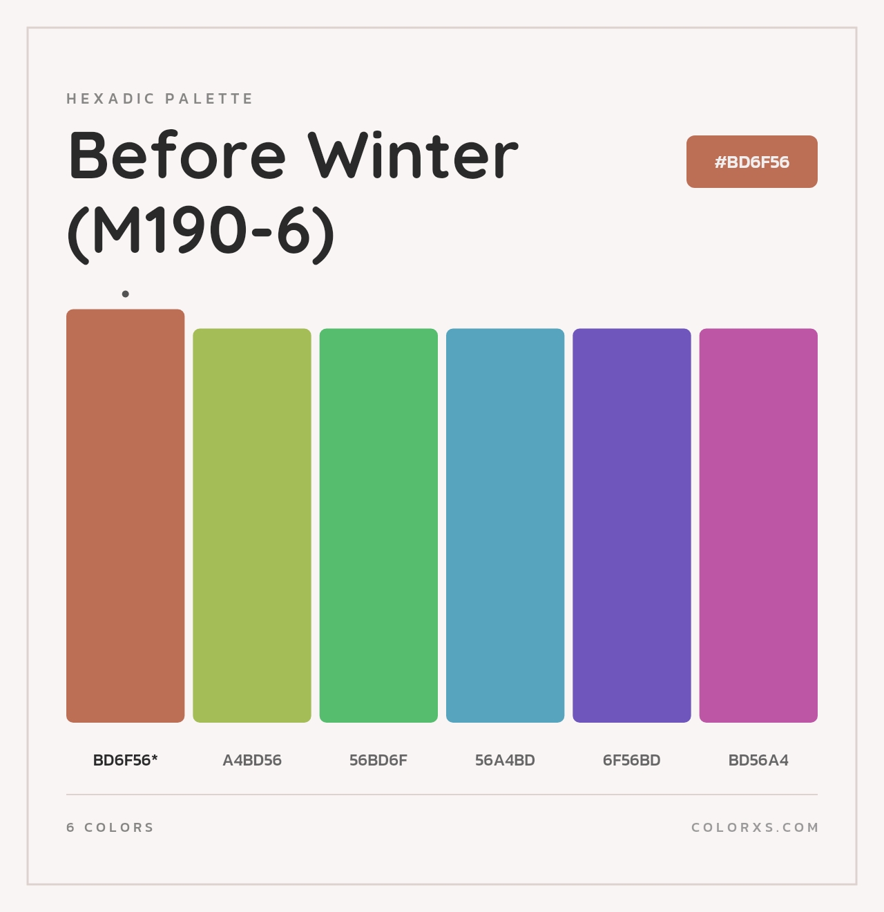Before Winter (M190-6) - Hexadic Color Palette