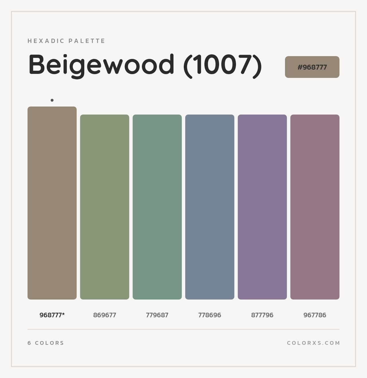 Beigewood (1007) - Hexadic Color Palette