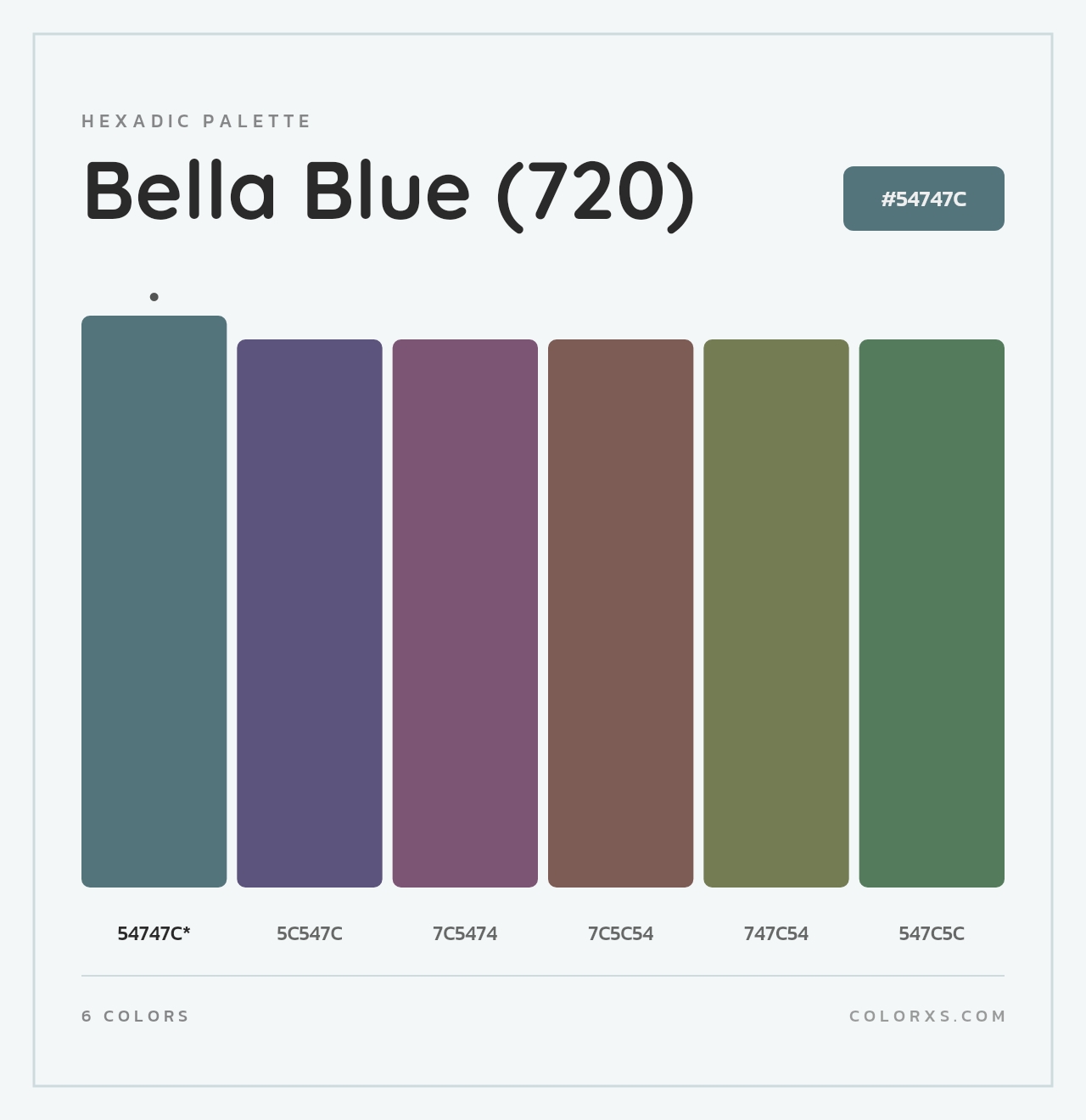 Bella Blue (720) - Hexadic Color Palette