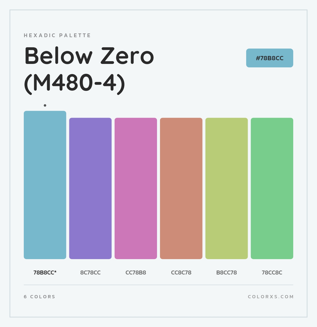 Below Zero (M480-4) - Hexadic Color Palette
