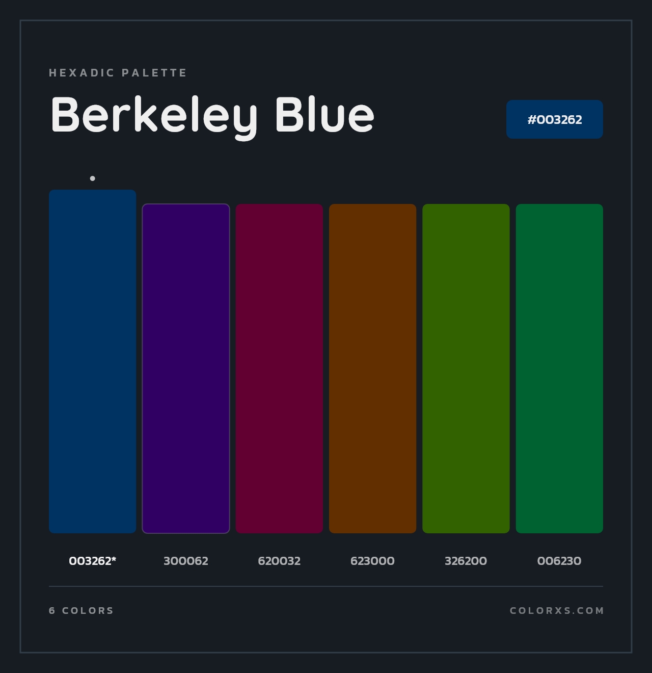 Berkeley Blue - Hexadic Color Palette