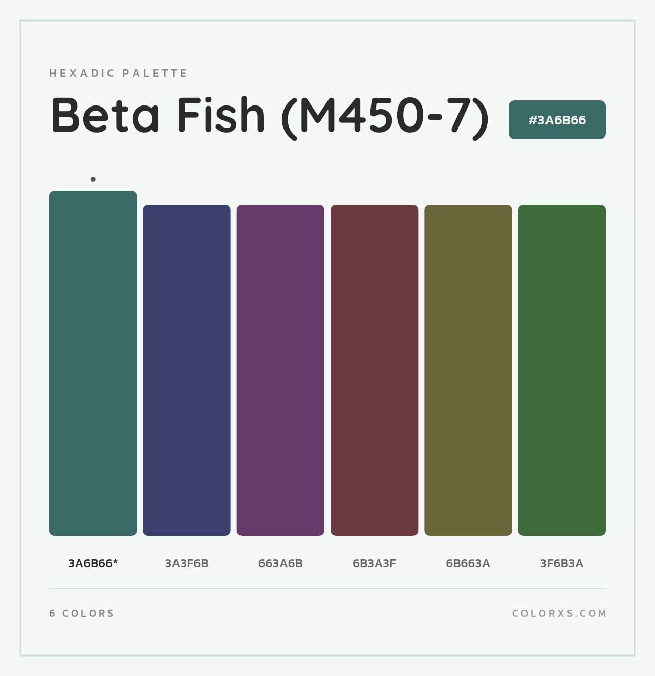 Beta Fish (M450-7) - Hexadic Color Palette