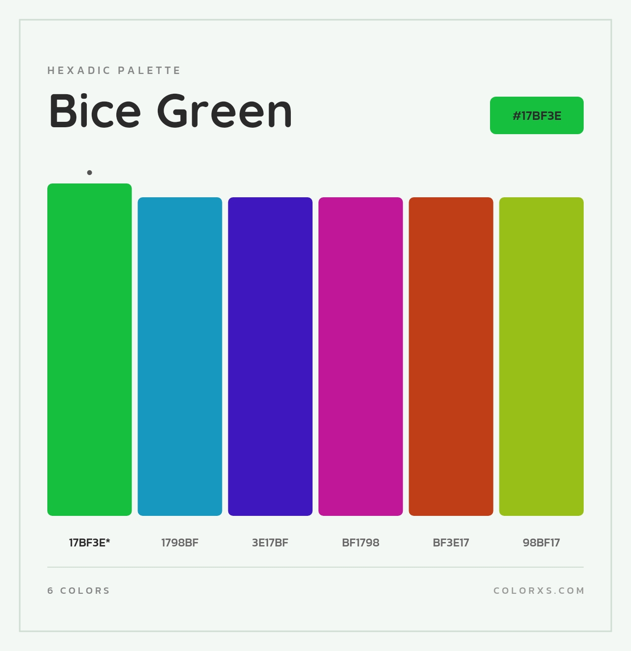 Bice Green - Hexadic Color Palette