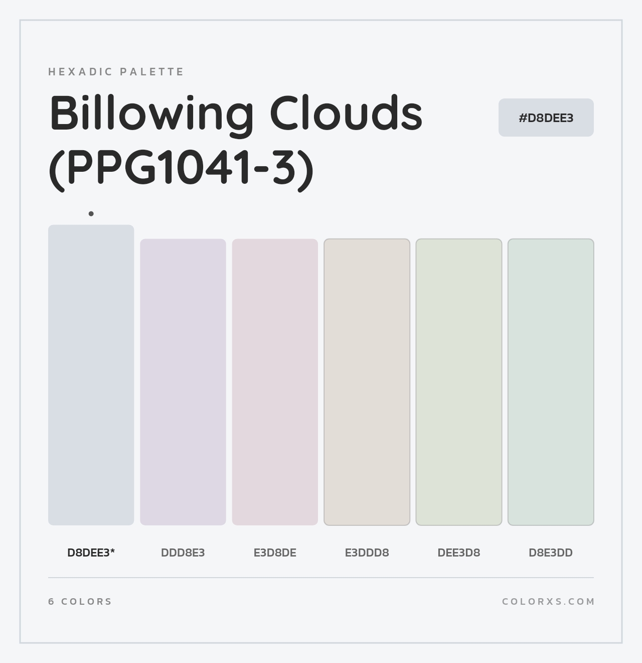 Billowing Clouds (PPG1041-3) - Hexadic Color Palette