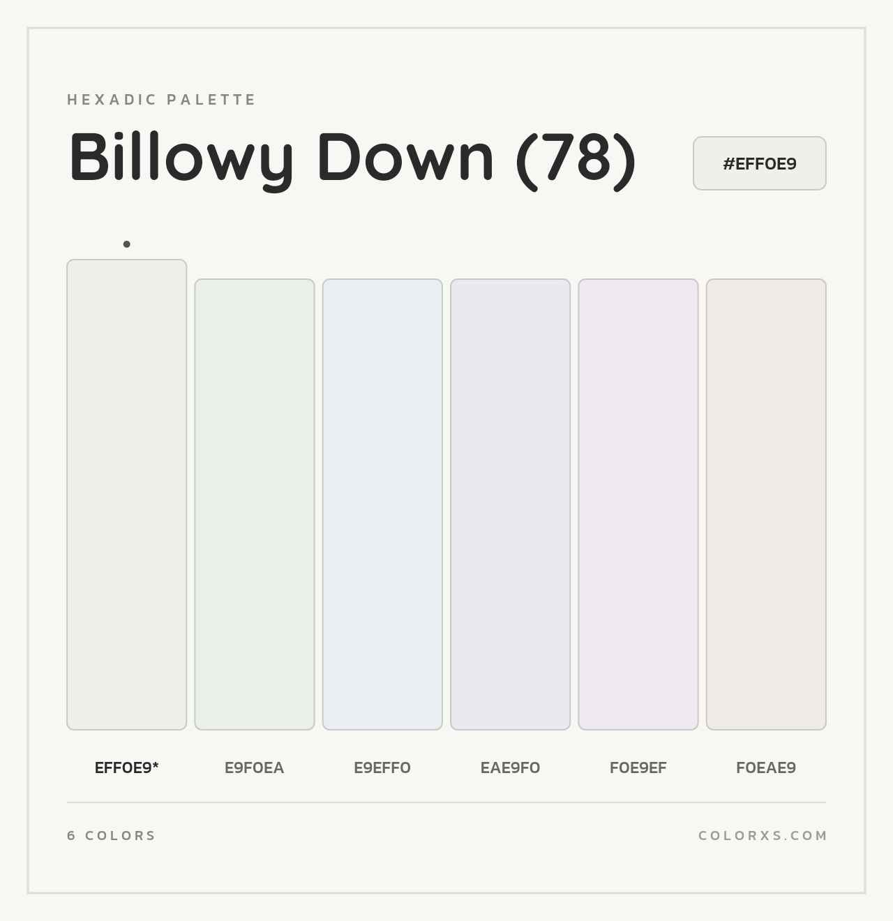 Billowy Down (78) - Hexadic Color Palette