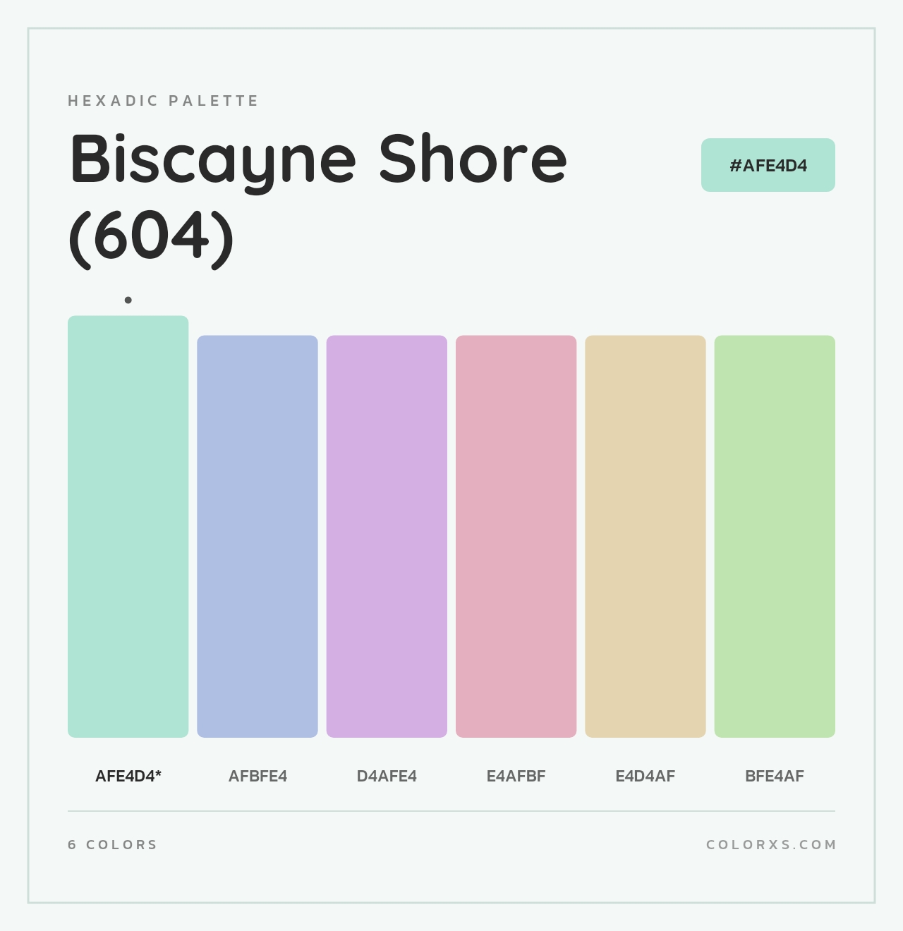 Biscayne Shore (604) - Hexadic Color Palette