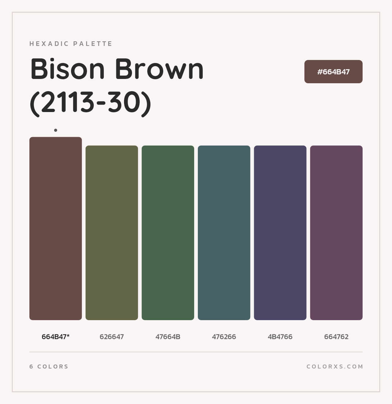 Bison Brown (2113-30) - Hexadic Color Palette
