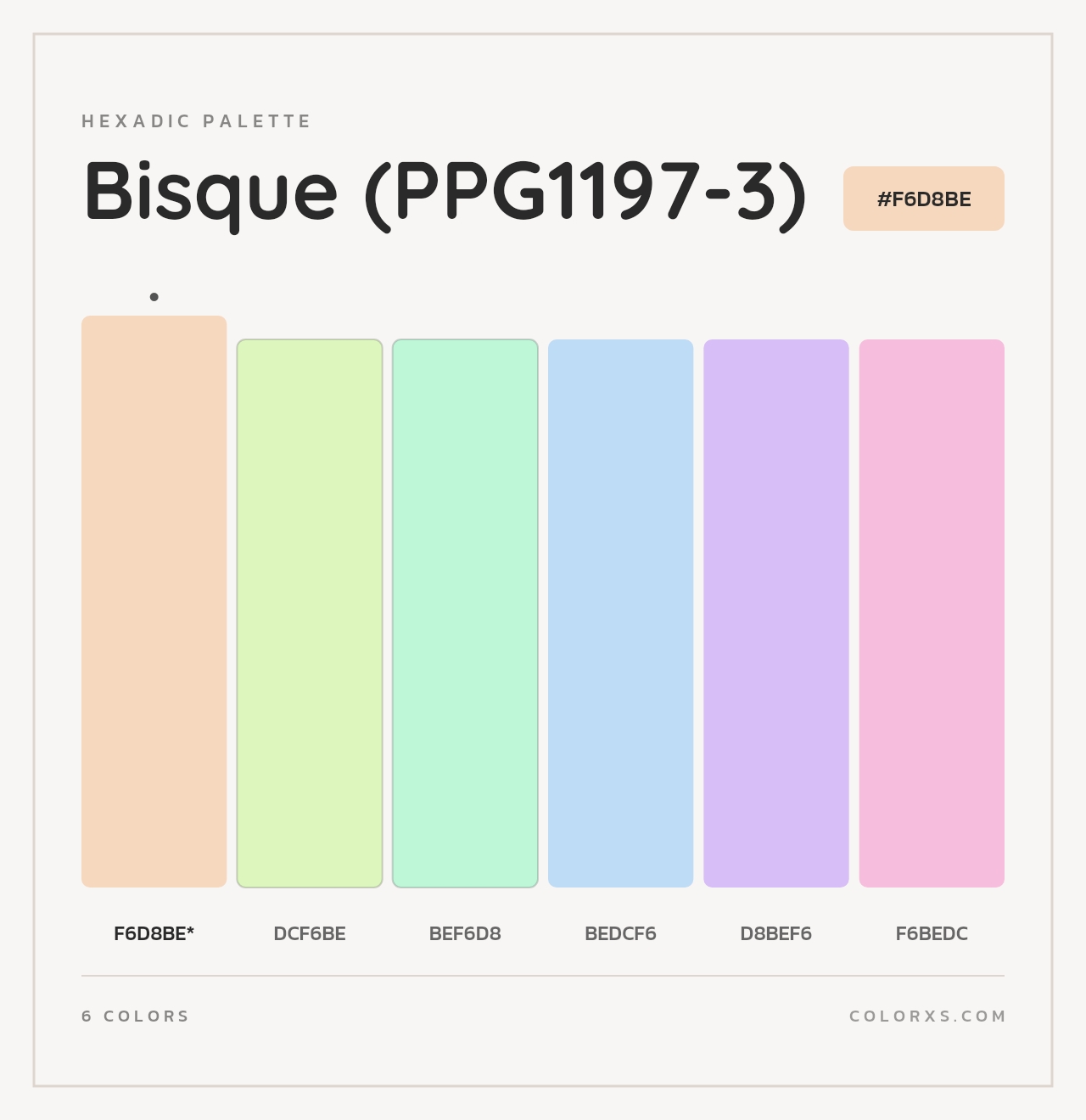 Bisque (PPG1197-3) - Hexadic Color Palette