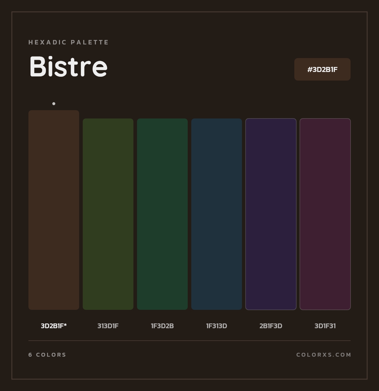 Bistre - Hexadic Color Palette