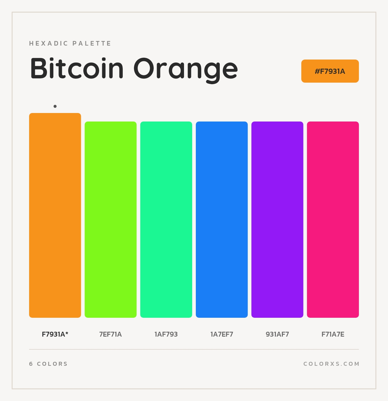 Bitcoin Orange - Hexadic Color Palette
