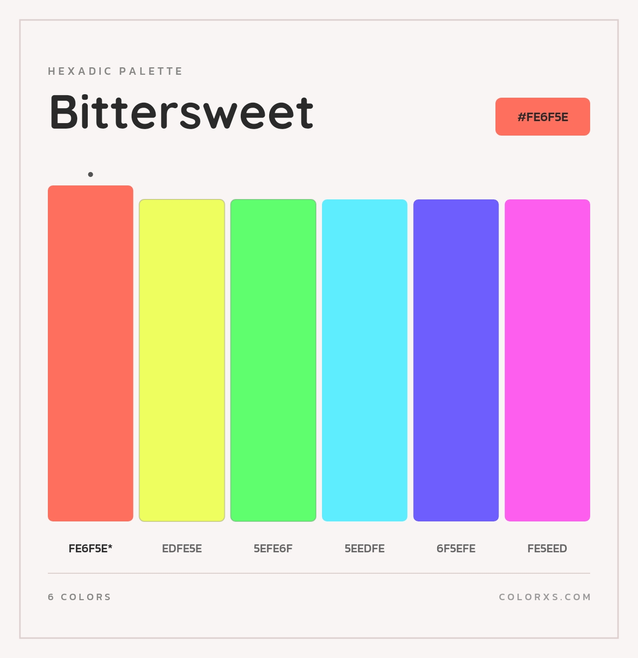 Bittersweet - Hexadic Color Palette