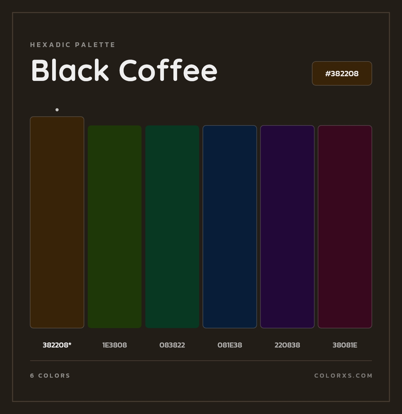 Black Coffee - Hexadic Color Palette