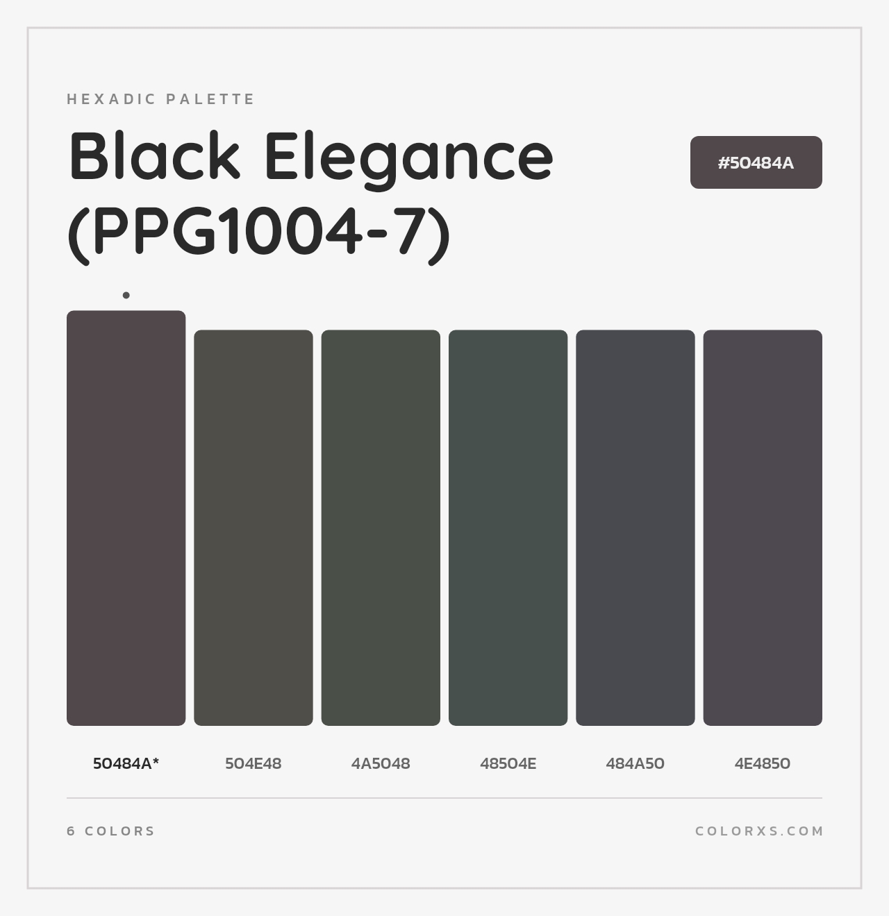 Black Elegance (PPG1004-7) - Hexadic Color Palette