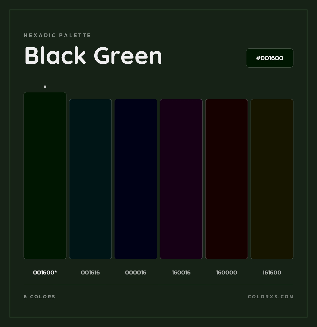 Black Green - Hexadic Color Palette