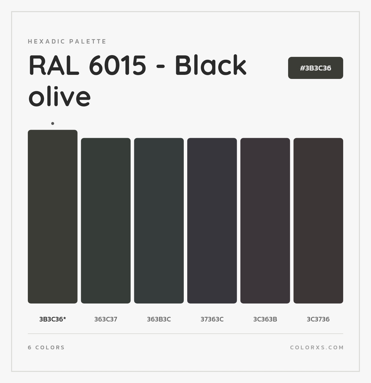 RAL 6015 - Black olive - Hexadic Color Palette